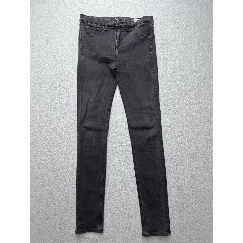 Rag & Bone Leggings Womens 31 Black High Rise Denim Jegging Skinny Stretch